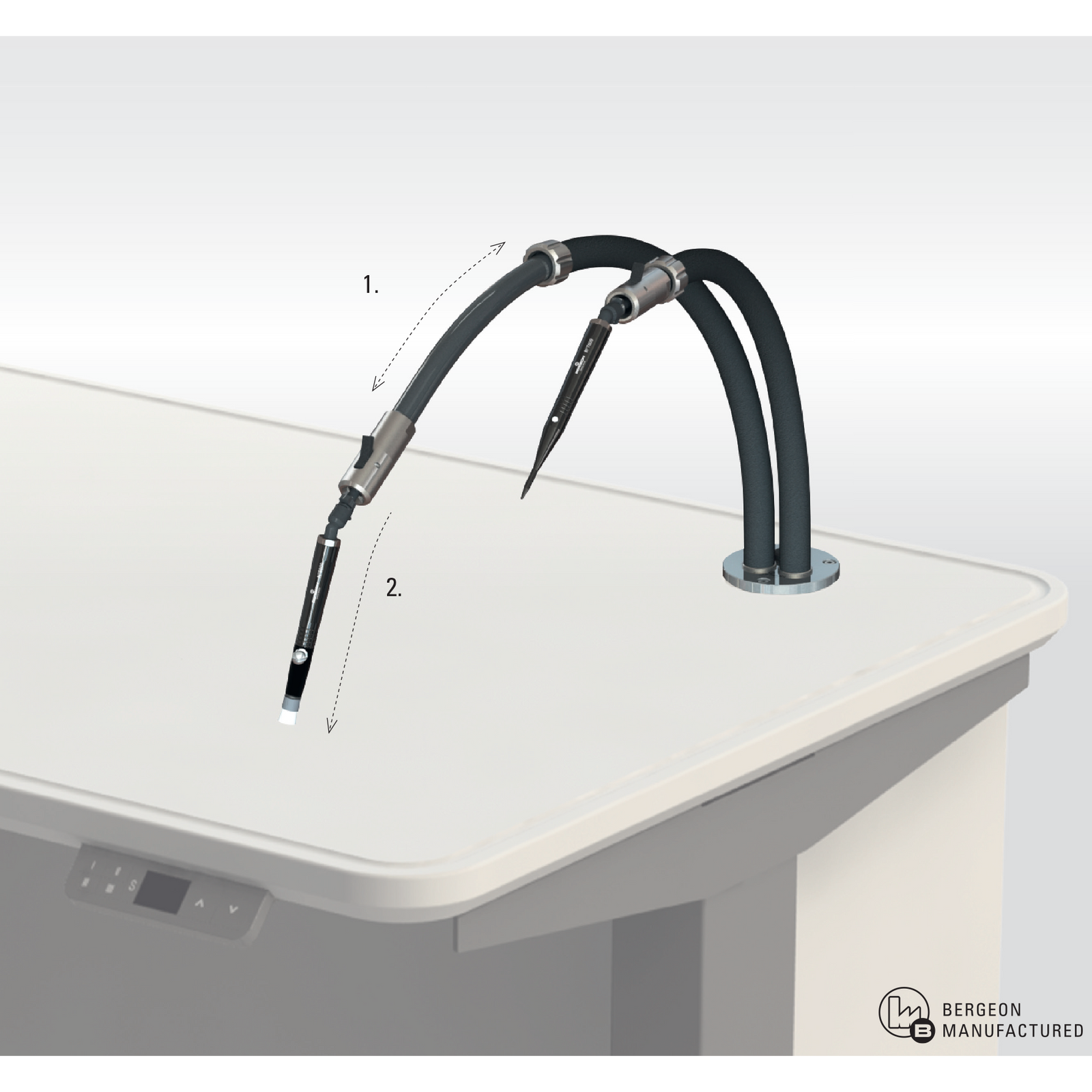 Arms & Handpieces: Bergeon Air/Vacuum Bench Arm, 7943-SCR - Bergeon