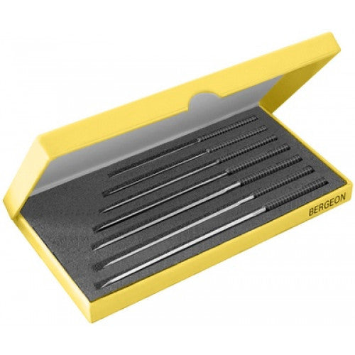 Broach Sets: Bergeon Cutting Broach Set with PVC Handles, 7 Pieces, 30543-AP - Bergeon