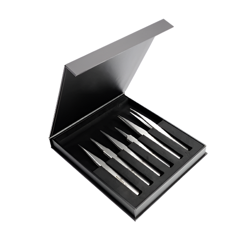 Tweezers: Bergeon Anti-Magnetic Precision Tweezers, Set of 8, 7026-AC6 - Bergeon