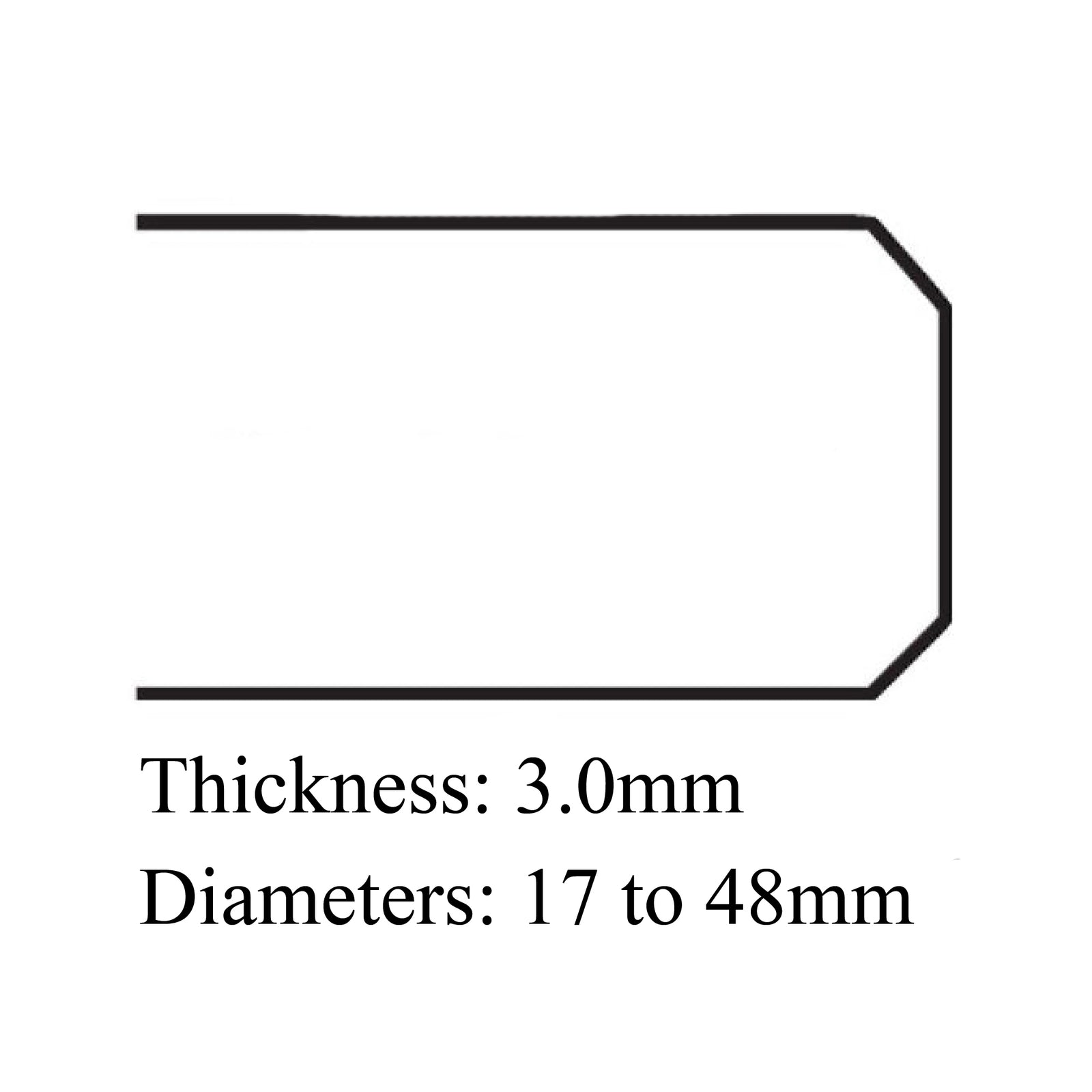 Crystals - Mineral Glass Crystals - Flat - 3.0mm