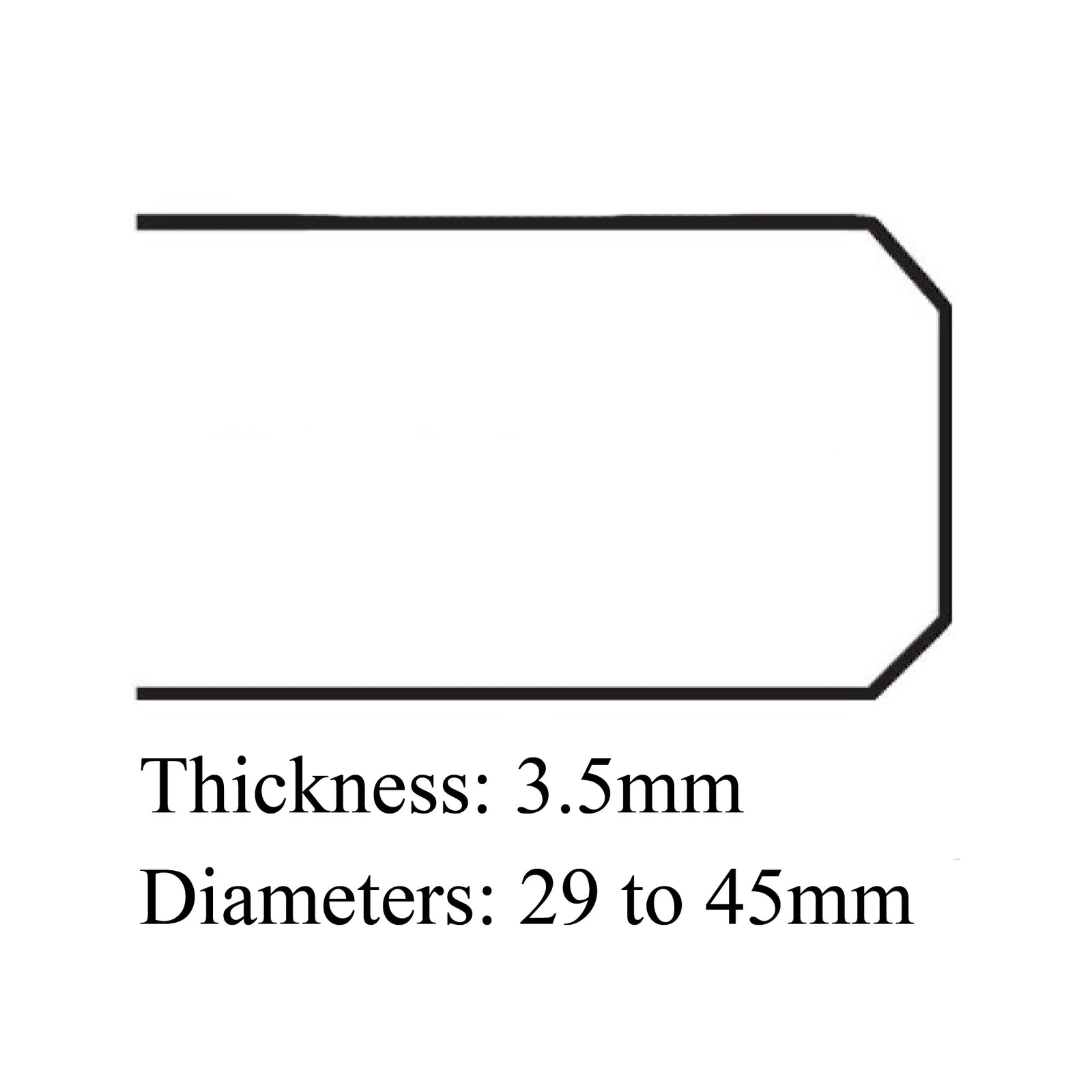 Crystals - Mineral Glass Crystals - Flat - 3.5mm