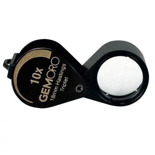 Black Triplet Loupe, 10x, 18mm Oval Hastings - EL961/HDS