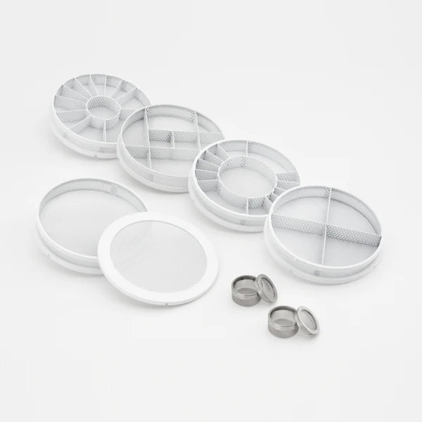 Elmasolvex White Rislan-Coated Complete Basket Set, 80mm