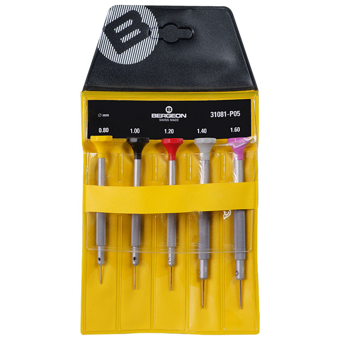Screwdriver Assortments: Bergeon Ergonomic Screwdrivers, Set of 5, 31081-P05 - Bergeon