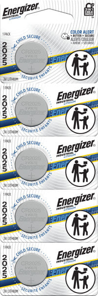 Energizer Lithium Battery, CR2025, 20.0mm x 2.5mm - Strip of 5