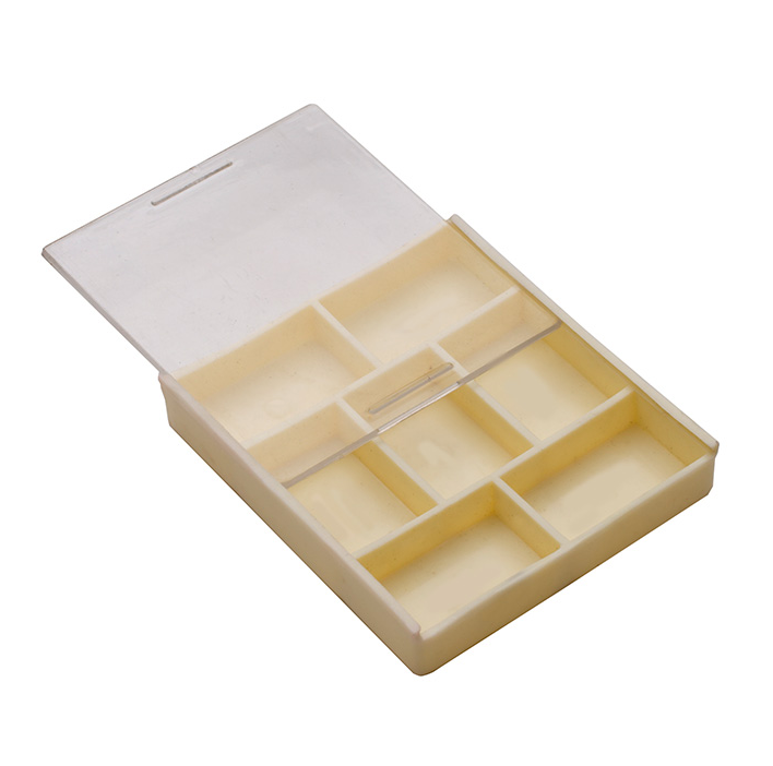 Plastic Boxes: 7-Compartment Tray with Sliding Lid - BX305.00 - Jules Borel