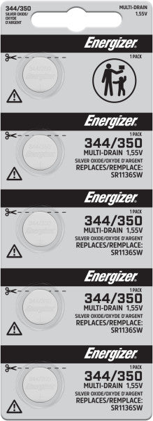 Energizer Silver Oxide Battery, 344/350 - Strip of 5