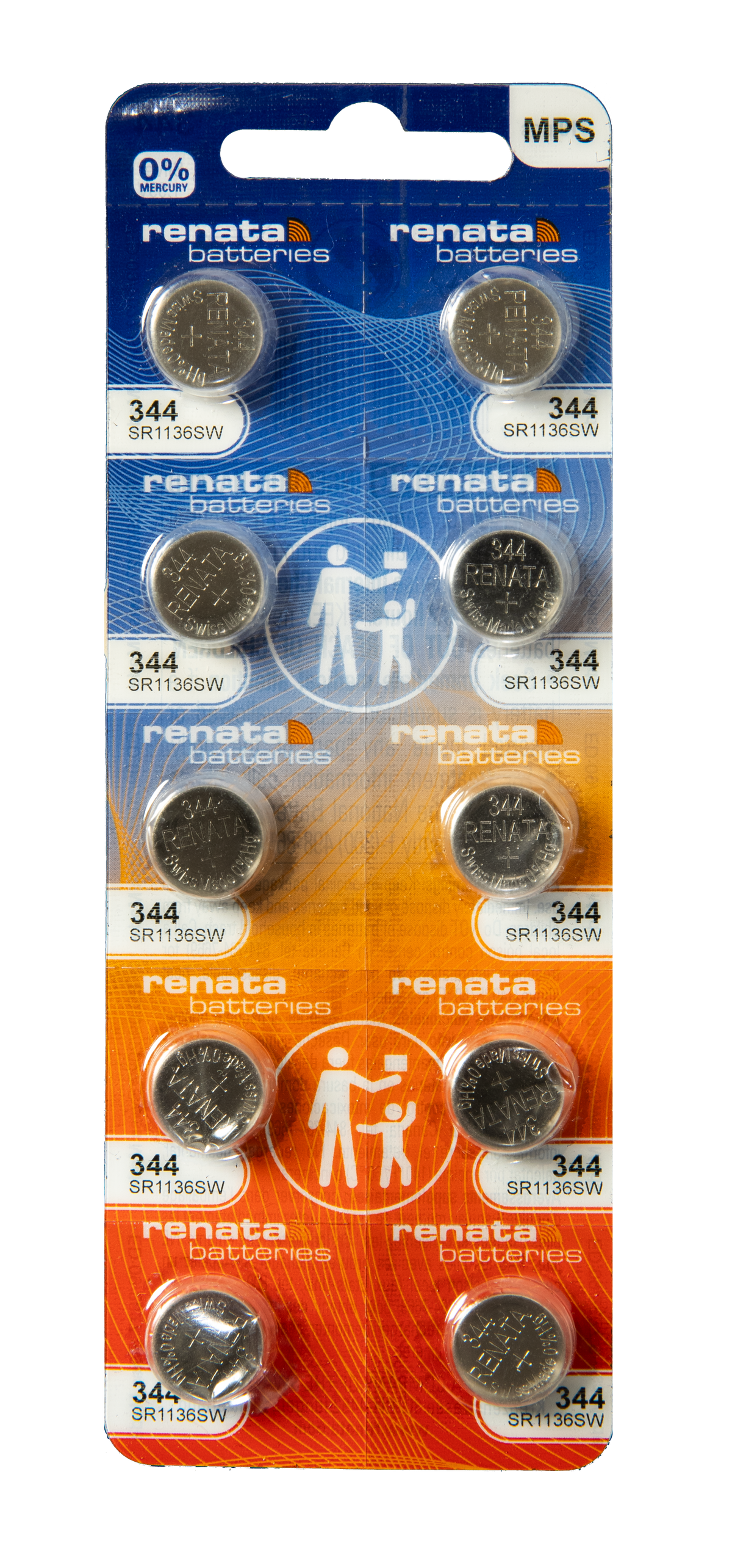Renata: Renata Silver Oxide Battery, 344, SR1136SW, SR42, 11.6mm x 3.6mm - Strip of 10 - Renata