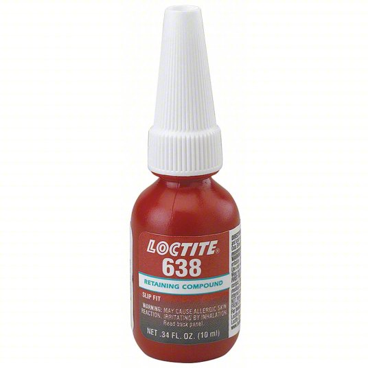 Loctite Threadlocker 638, Strength Maximum, Green, 24 Hours