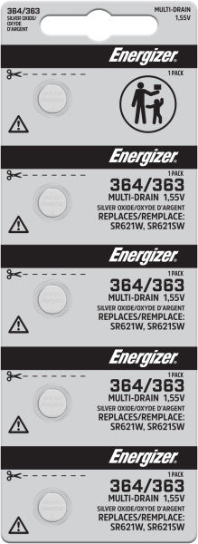Energizer Silver Oxide Battery, 364/363 - Strip of 5