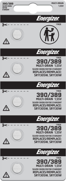 Energizer Silver Oxide Battery, 390/389 - Strip of 5