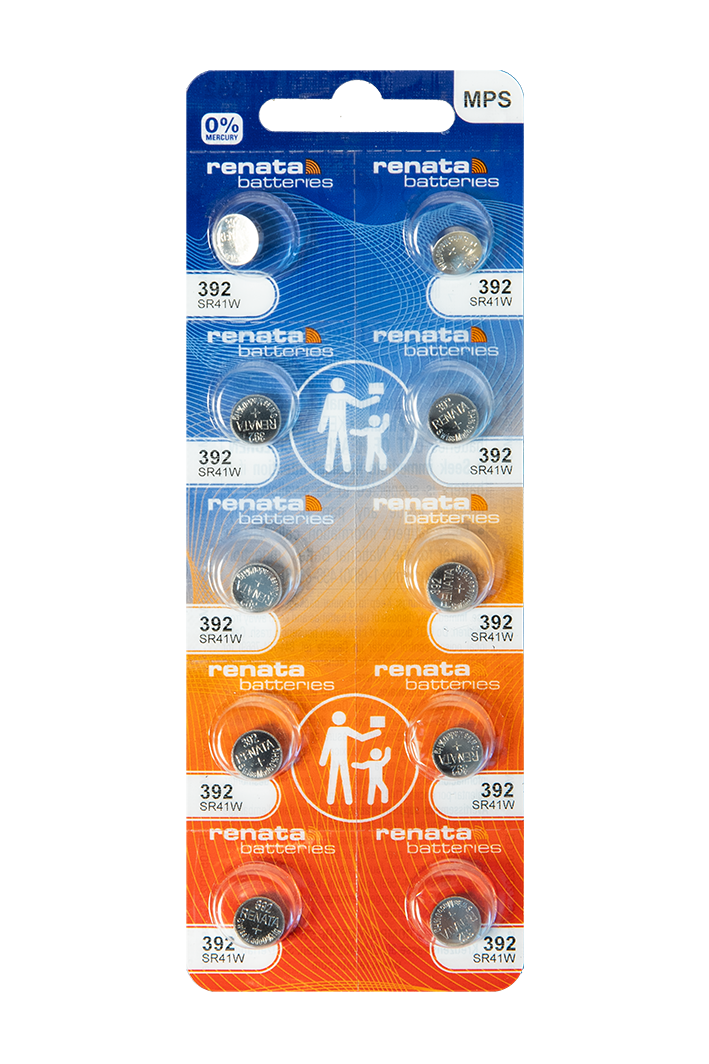 Renata Silver Oxide Battery, 392, SR736W, SR41, 7.9mm x 3.6mm