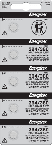 Energizer Silver Oxide Battery, 394/380 - Strip of 5