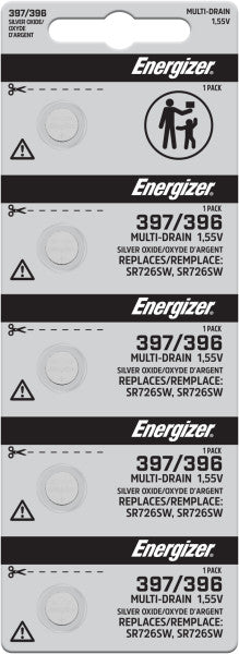 Energizer Silver Oxide Battery, 397/396 - Strip of 5