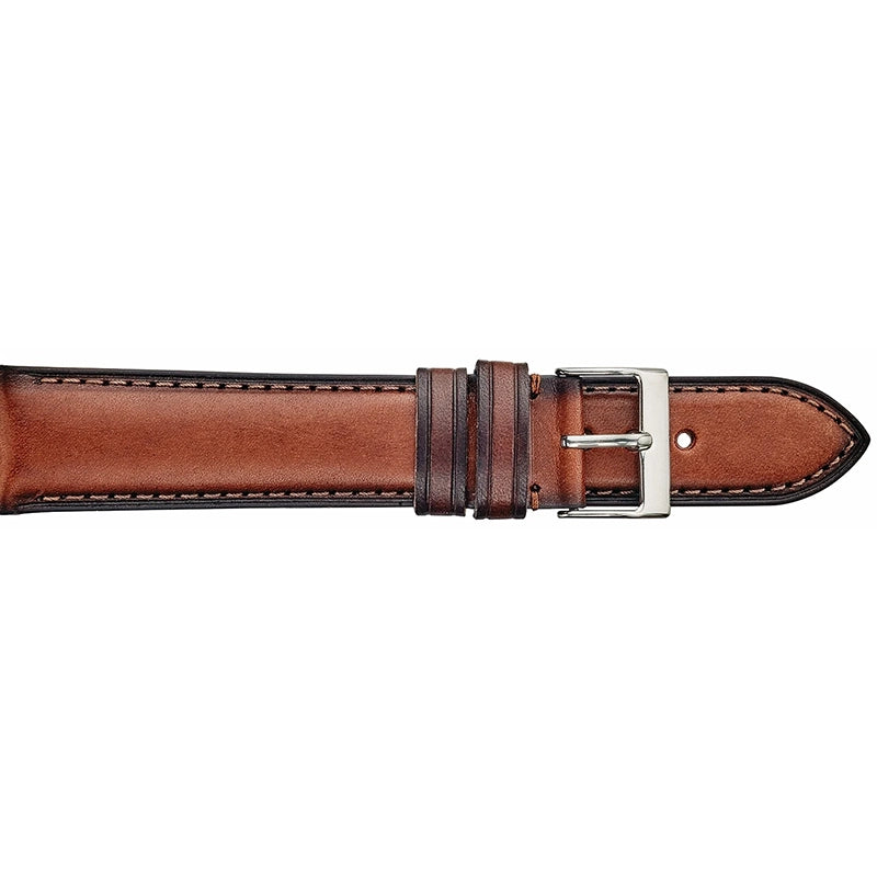 Padded Stitched Watch Band, Brown, 20mm, 80 x 120mm