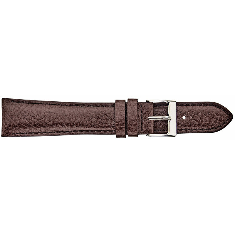 Padded Watch Band, 22mm, Stitched, Brown, 3-4mm Taper