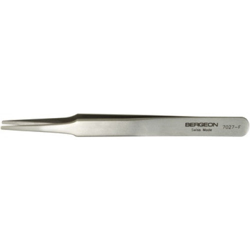 Tweezers: Bergeon Tweezers for Flattening Hands, Easily Magnetized, Stainless Steel, 4.72" (120mm), 5007-F - Bergeon