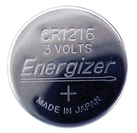 Energizer Lithium Battery, CR1216, 12.5mm x 1.6mm - Strip of 5
