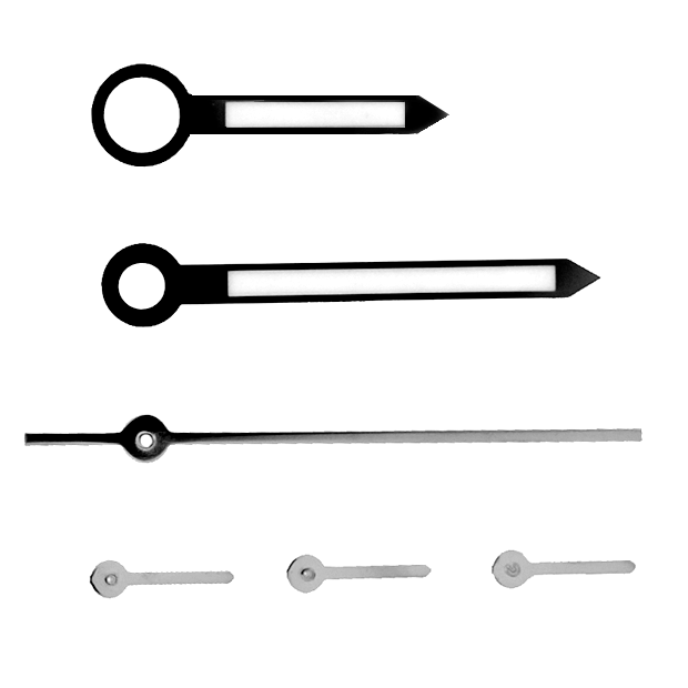 White Hands for Rolex, Chronograph, Hour, Minute, and Second Hands