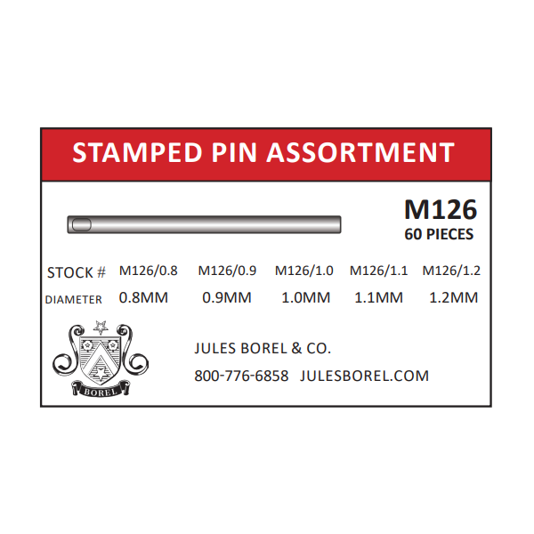 Band Pin Assortments: Stamped Pin Assortment, 60 Pieces - Jules Borel