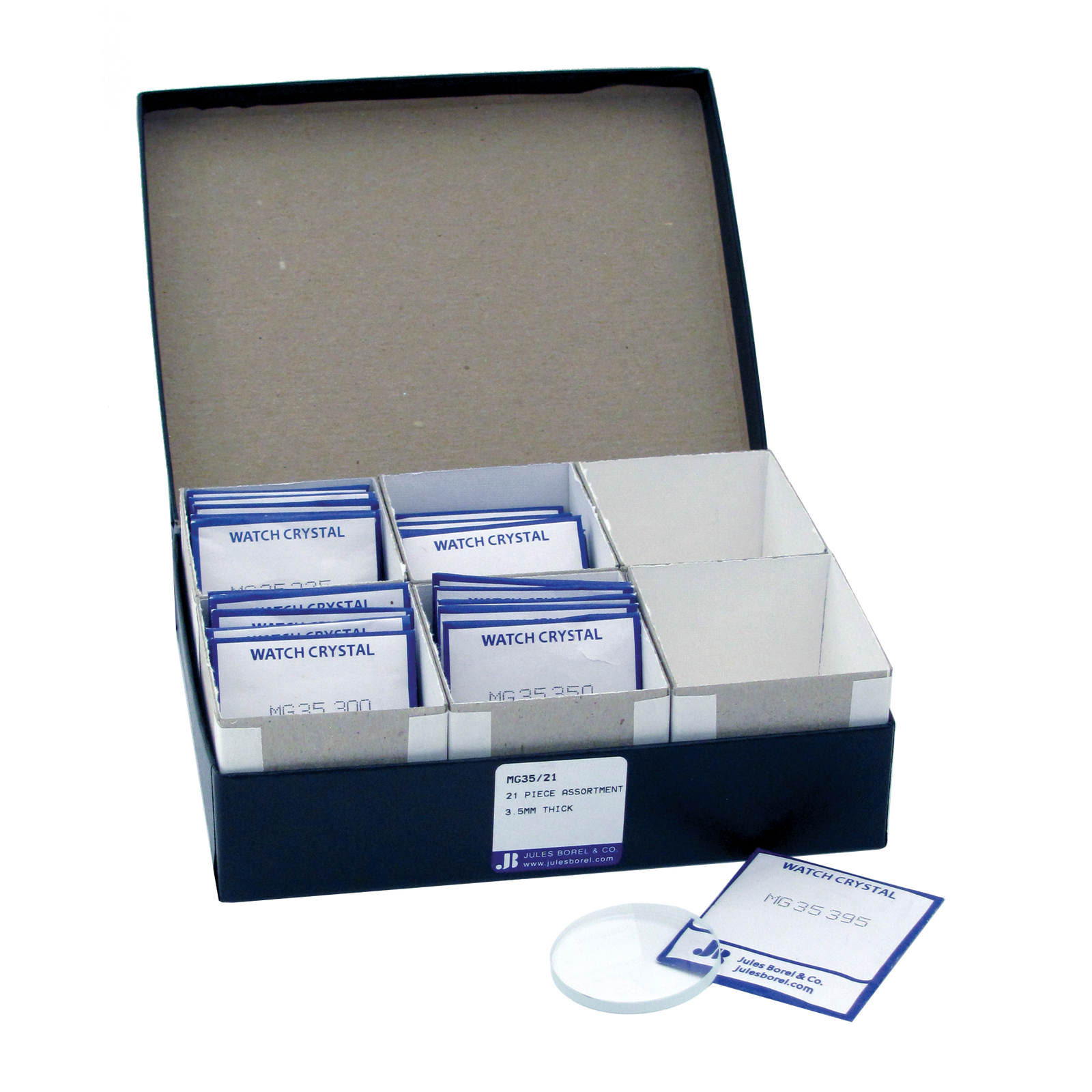 Crystal Assortments: 3.50mm Crystal Assortment, 21 Pieces - MG35/21 - Jules Borel