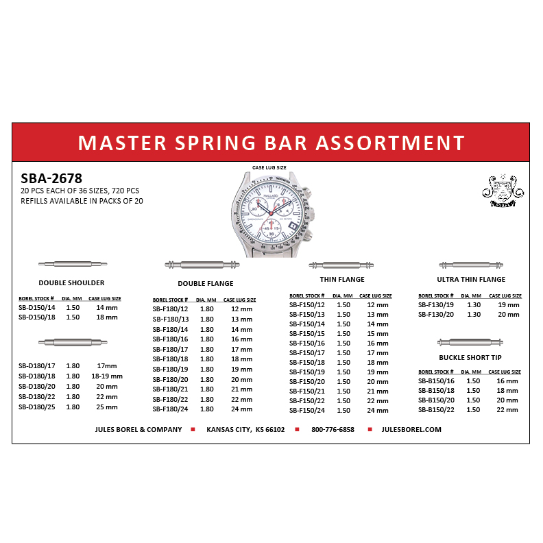 Master Spring Bar Assortment, 720 Pieces