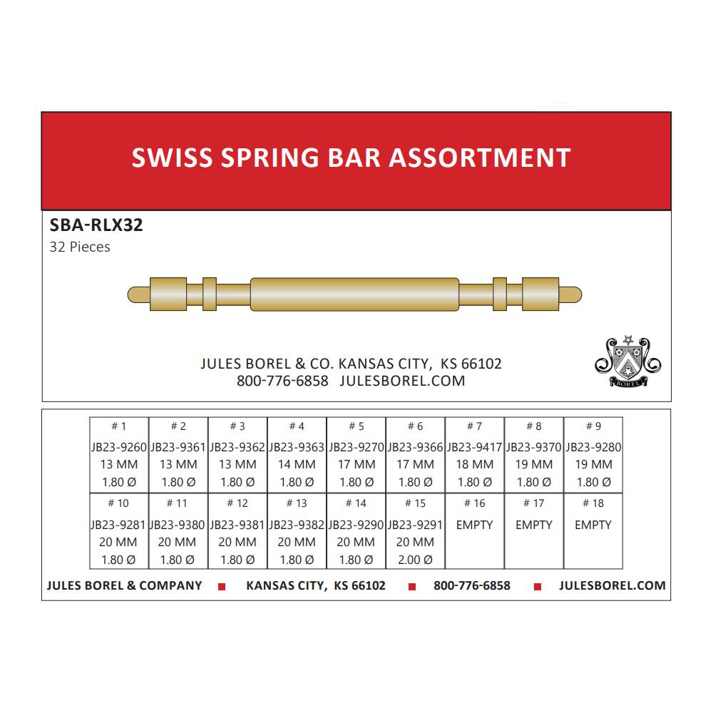 Spring Bar Assortments: Spring Bars, Generic for Rolex, 32 Pieces - Bestfit
