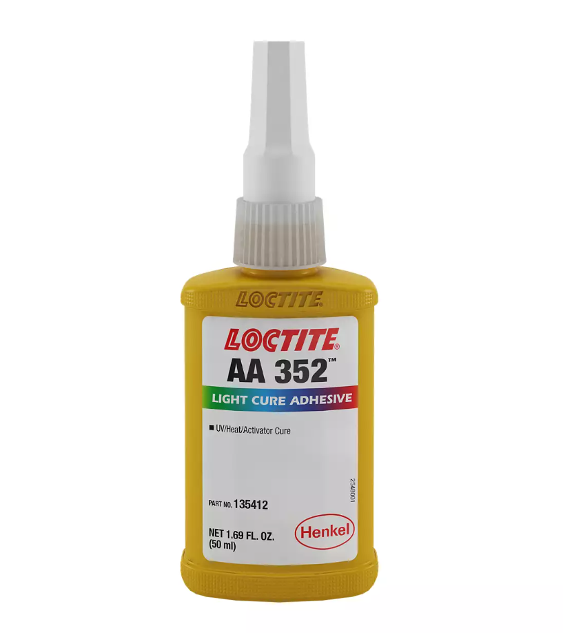 Loctite 352 UV Glass Adhesive, Yellow, Strength High, 24 Hours