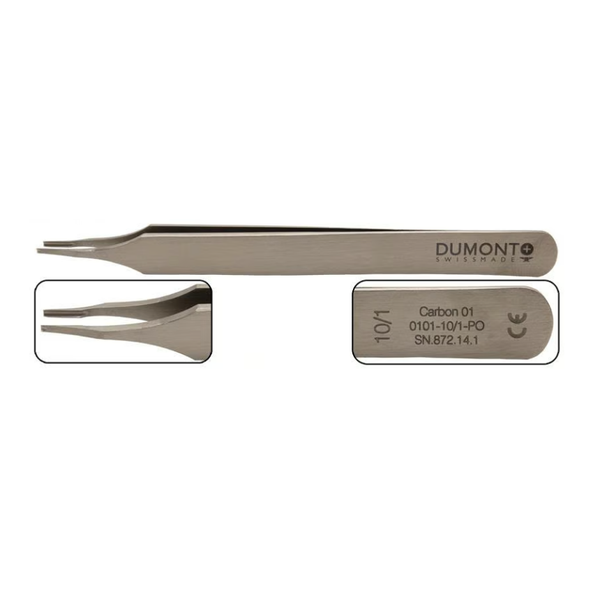 Tweezers: Dumont Tweezers for Shaping Breguet Hairspring, Tip 1 - 0101-10/1-PO - Dumont