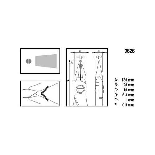 Bergeon Pliers with Flat Clips, 3626-D