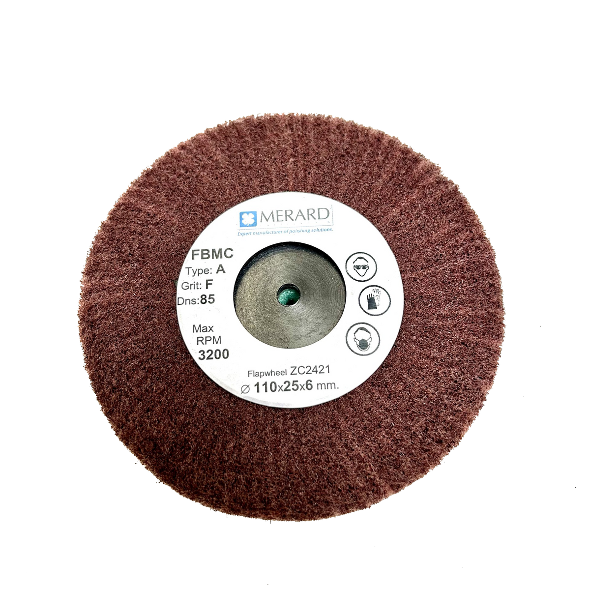 Merard Satin Finish Flap Buff, Dia 110mm, Width 25mm