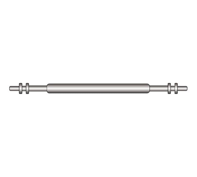 Double Flange: Double Flange Spring Bar, Diameter 1.30mm, Lug Size 11mm, 20-Pack - Jules Borel