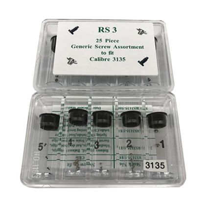 Screw Assortments: Generic Screw Assortment to Fit Caliber 3135, 25 Pieces - RS3135 - Jules Borel