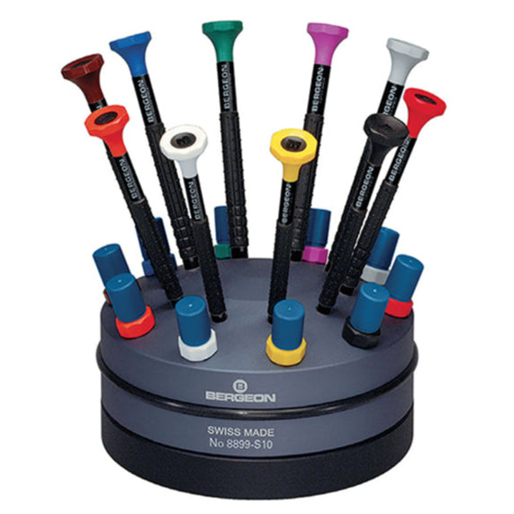 bergeon-8899-s10-rotating-stand-with-10-screwdrivers