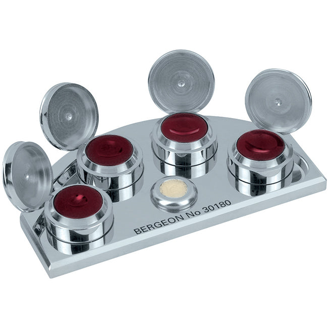 bergeon-30180-oil-cups-stand-in-polished-brass-chromium-plated-4-containers-or-ruby