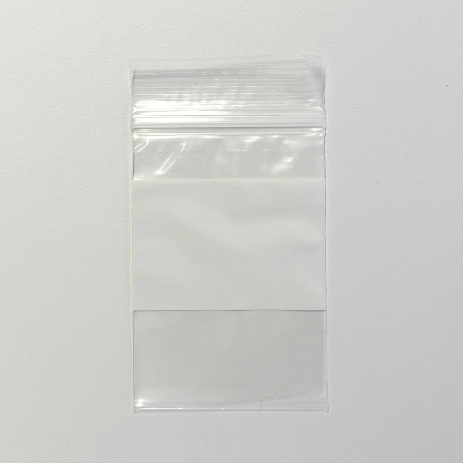 Plastic Zipper Bags: Plastic Zip Bags, Write-On Block, 2 x 3, 100 Pieces - EV2X3WB - Jules Borel