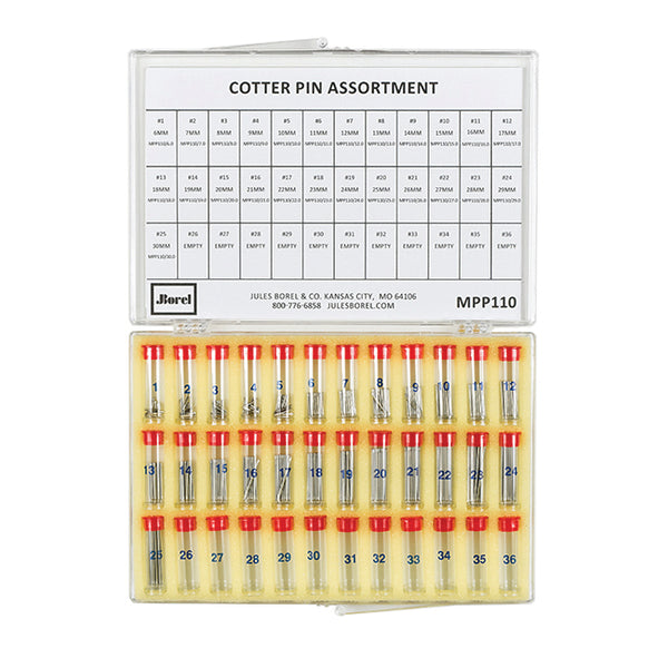 Pressure Pin Assortment, 1.10mm Diameter, 216 Pieces - Jules Borel & Co.